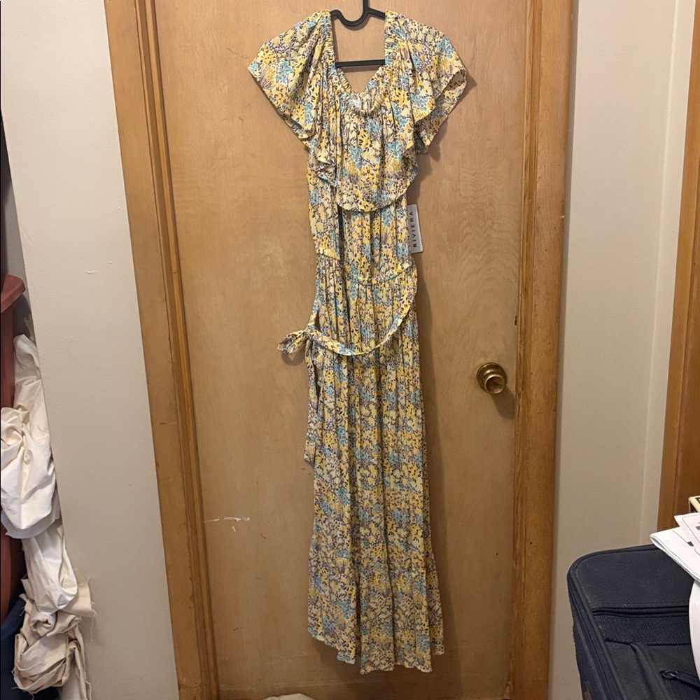 Margaux Riviera Floral Off Shoulder Dress